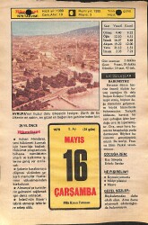 16 Mayıs 1979 Takvim Yaprağı - Doğum Günü Hediyesi EFMN14486 - Gökçekoleksiyon