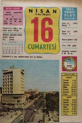 16 Nisan 1983 Takvim Yaprağı - Doğum Günü Hediyesi EFM(N)8458 - 1