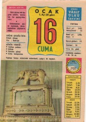 16 Ocak 1981 Takvim Yaprağı EFM(N)2740 - 1