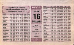 16 Ocak 2008 Takvim Yaprağı - Doğum Günü Hediyesi EFM(N)7482 - Gökçekoleksiyon
