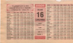 16 Ocak 2008 Takvim Yaprağı EFM(N)5003 - Gökçekoleksiyon