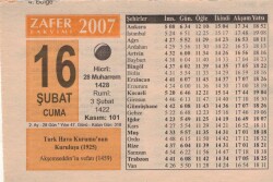 16 Şubat 2007 Takvim Yaprağı EFM(N)5649 - 3
