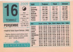 16 Temmuz 2009 Takvim Yaprağı EFM(N)2030 - 1