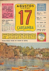 17 Ağustos 1983 Takvim Yaprağı - Doğum Günü Hediyesi EFM(N)9073 - Gökçekoleksiyon