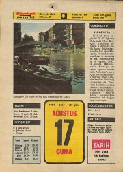 17 Ağustos 1984 Takvim Yaprağı - Doğum Günü Hediyesi EFM(N)9602 - Gökçekoleksiyon