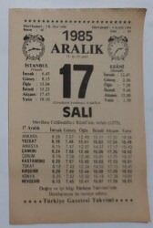 17 Aralık 1985 Takvim Yaprağı - Doğum Günü Hediyesi EFM(N)6862 - Gökçekoleksiyon