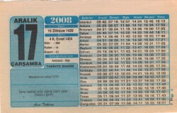 17 Aralık 2008 Takvim Yaprağı EFM(N)4360 - 3