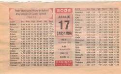 17 Aralık 2008 Takvim Yaprağı EFM(N)4452 - 3