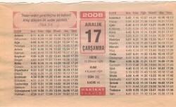 17 Aralık 2008 Takvim Yaprağı EFM(N)4452 - 1