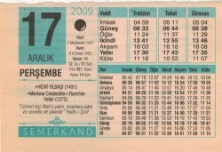 17 Aralık 2009 Takvim Yaprağı EFM(N)4391 - 1