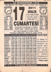 17 Aralık 2011 Takvim Yaprağı - Doğum Günü Hediyesi EFMN15242 - Gökçekoleksiyon