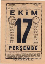 17 Ekim 1963 Takvim Yaprağı EFM(N)3552 - 3