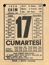 17 Ekim 1970 Takvim Yaprağı - Doğum Günü Hediyesi EFM(N)10547 - 4