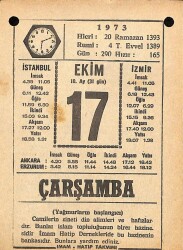 17 Ekim 1973 Takvim Yaprağı - Doğum Günü Hediyesi EFM(N)10599 - 3