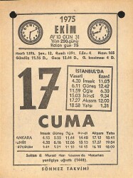 17 Ekim 1975 Takvim Yaprağı - Doğum Günü Hediyesi EFM(N)12557 - Gökçekoleksiyon
