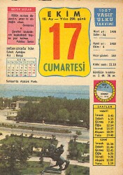 17 Ekim 1987 Takvim Yaprağı - Doğum Günü Hediyesi EFMN13533 - Gökçekoleksiyon