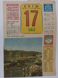 17 Ekim 1989 Takvim Yaprağı - Doğum Günü Hediyesi EFM(N)6630 - Gökçekoleksiyon