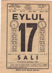 17 Eylül 1963 Takvim Yaprağı EFM(N)3628 - 3