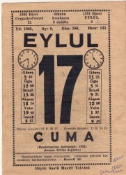 17 Eylül 1965 Takvim Yaprağı EFM(N)3627 - 1