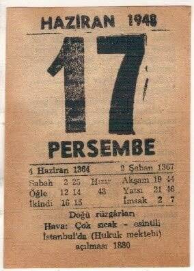 17 Haziran 1948 Takvim Yaprağı EFM(N)1402 - 3