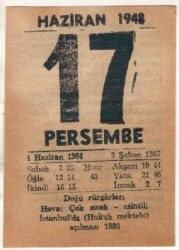 17 Haziran 1948 Takvim Yaprağı EFM(N)1402 - 2