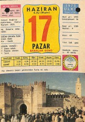 17 Haziran 1973 Takvim Yaprağı - Doğum Günü Hediyesi EFM(N)12362 - Gökçekoleksiyon