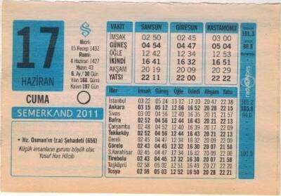 17 Haziran 2011 Takvim Yaprağı EFM(N)1213 - 1