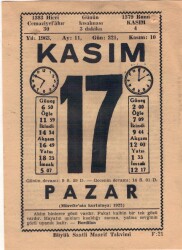 17 Kasım 1963 Takvim Yaprağı EFM(N)3689 - 2