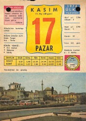 17 Kasım 1974 Takvim Yaprağı - Doğum Günü Hediyesi EFM(N)10690 - 1