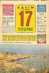17 Kasım 1983 Takvim Yaprağı - Doğum Günü Hediyesi EFMN14706 - Gökçekoleksiyon