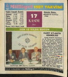 17 Kasım 1987 Takvim Yaprağı - Doğum Günü Hediyesi EFM(N)11944 - Gökçekoleksiyon