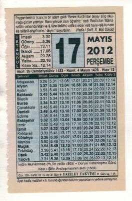17 Mayıs 2012 Takvim Yaprağı EFM(N)1948 - 2