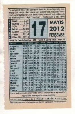 17 Mayıs 2012 Takvim Yaprağı EFM(N)1948 - 1