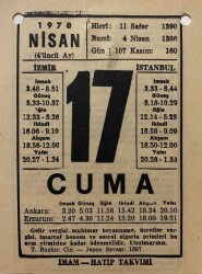 17 Nisan 1970 Takvim Yaprağı - Doğum Günü Hediyesi EFM(N)8272 - 2