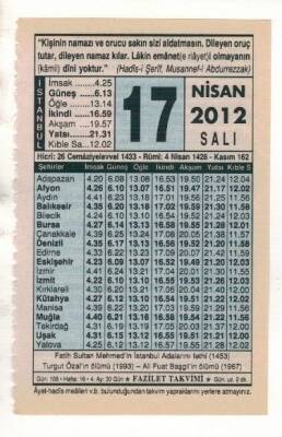 17 Nisan 2012 Takvim Yaprağı EFM(N)1918 - 1
