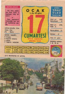 17 Ocak 1981 Takvim Yaprağı EFM(N)2741 - 3