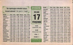 17 Ocak 2008 Takvim Yaprağı - Doğum Günü Hediyesi EFM(N)7483 - Gökçekoleksiyon