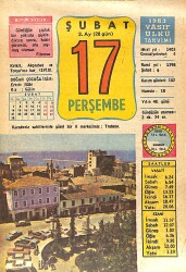 17 Şubat 1983 Takvim Yaprağı - Doğum Günü Hediyesi EFMN15062 - Gökçekoleksiyon