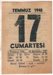 17 Temmuz 1948 Takvim Yaprağı EFM(N)1432 - 4