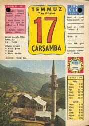 17 Temmuz 1974 Takvim Yaprağı - Doğum Günü Hediyesi EFM(N)9450 - Gökçekoleksiyon