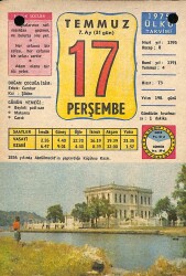 17 Temmuz 1975 Takvim Yaprağı - Doğum Günü Hediyesi EFM(N)9281 - Gökçekoleksiyon