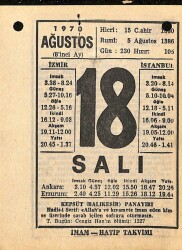 18 Ağustos 1970 Takvim Yaprağı - Doğum Günü Hediyesi EFM(N)9685 - 2