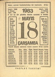 18 Ağustos 1983 Takvim Yaprağı - Doğum Günü Hediyesi EFM(N)12013 - Gökçekoleksiyon