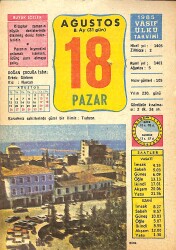 18 Ağustos 1985 Takvim Yaprağı - Doğum Günü Hediyesi EFMN13983 - Gökçekoleksiyon