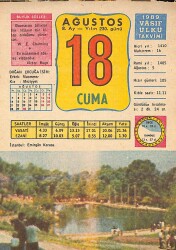 18 Ağustos 1989 Takvim Yaprağı - Doğum Günü Hediyesi EFM(N)10087 - 3