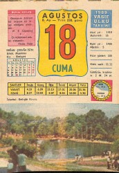 18 Ağustos 1989 Takvim Yaprağı - Doğum Günü Hediyesi EFM(N)9542 - Gökçekoleksiyon