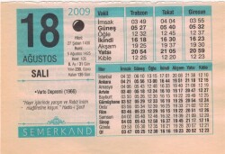 18 Ağustos 2009 Takvim Yaprağı EFM(N)2425 - 1