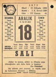 18 Aralık 1973 Takvim Yaprağı - Doğum Günü Hediyesi EFMN13669 - Gökçekoleksiyon