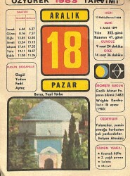 18 Aralık 1983 Takvim Yaprağı - Doğum Günü Hediyesi EFM(N)11539 - Gökçekoleksiyon