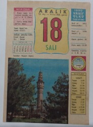 18 Aralık 1990 Takvim Yaprağı - Doğum Günü Hediyesi EFM(N)6796 - Gökçekoleksiyon